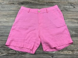 Lilly Pulitzer Pink 100% Linen Calla Shorts Women&#39;s Size 6 Preppy Summer Coastal - £17.98 GBP