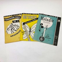 Set of 3 Music Sheets Piano Solos Hungarian #5 Butterfly Melodie Elegy - $10.88