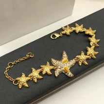 New Hot Trend Brand Lady Starfish Bracelet yellow Luxury Star Bracelet Party Jew - £37.10 GBP