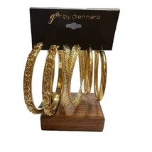 G By Gennaro Gold Tone Hoops Set Of Three New - £11.59 GBP