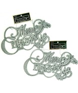 Glittery Merry Christmas Ornaments by Christmas Elegance 12&quot; x 7&quot; Set Of... - €11,50 EUR
