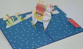 Lovepop LP2598 Happy Birthday Llama Pop Up Card White Envelope Cellophane wrap image 4
