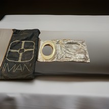IMAN Silver Metallic Mesh Cut Out Gold Oval Handle Wristlet Bag Clutch - $24.75