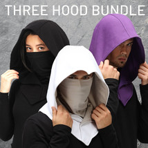 THREE Assassin Ninja Mask Hoods Ren Faire Comic Con Dnd Festival Costume Cosplay - £59.94 GBP