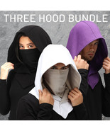 THREE Assassin Ninja Mask Hoods Ren Faire Comic Con Dnd Festival Costume... - £59.01 GBP