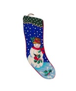 Christmas Stocking Needlepoint Snowman in Fedora Handmade  Hat 24 in. - £38.54 GBP
