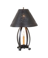 Colonial Table Lamp in Smokey Black with Metal ChiseL Shade - $2,433.61 MXN