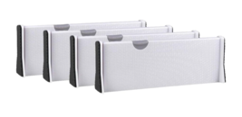 Adjustable Drawer Dividers 4 Pack, 4” High, 11-17” Long, Dresser Drawer Divider - £19.97 GBP