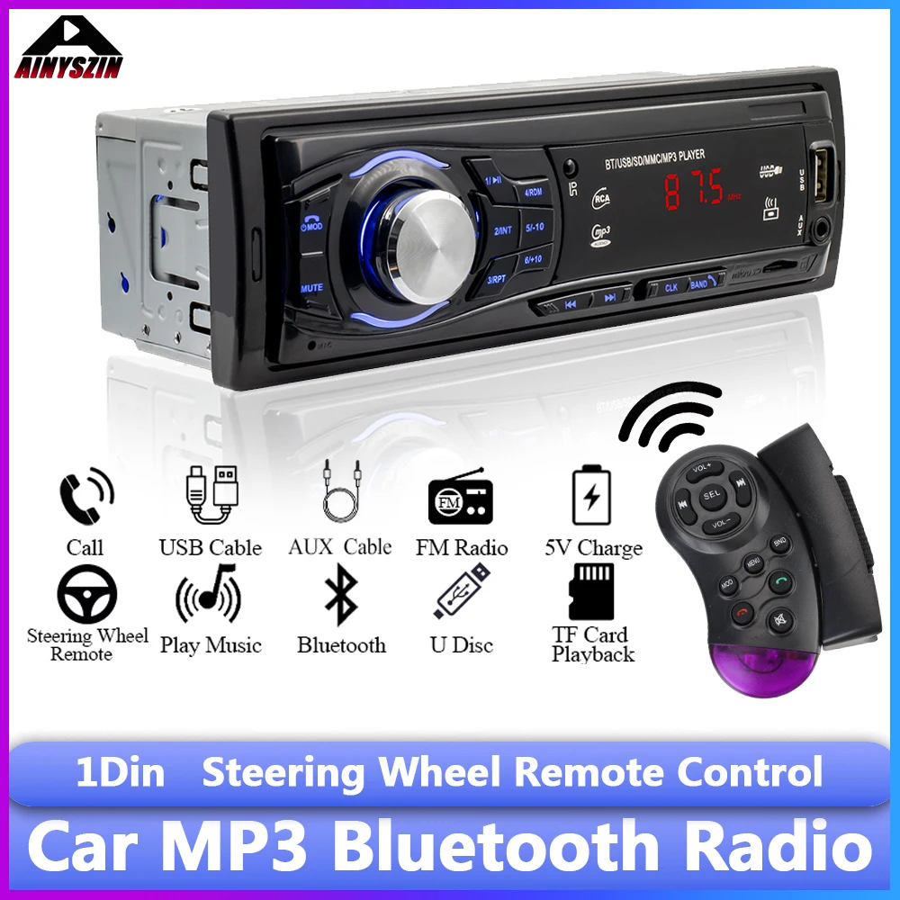 1428 With Remote Control RCA Audio Subwoofer Bluetooth Car Radio Headunit - £17.53 GBP