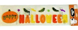 Happy Halloween Window Gel Clings Charm Bats Stars Lightening Pumpkins - $15.65