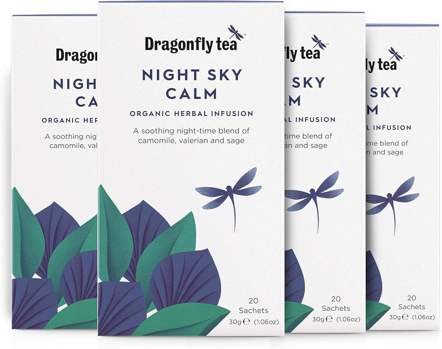 Dragonfly Night Sky Calm Tea (80 Teabags), Organic Plastic-Free Composta... - $19.20