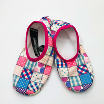 Snoozies Women&#39;s Stretch Comfort Skinnies Sketch Patchwork Slippers Medium 7/8 - £10.11 GBP
