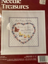 Needle Treasures Our New Baby cross stitch kit nursery personalize NIP 02518 - $5.00