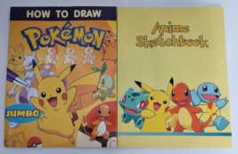 2 Books Lot: Learn How to Draw Pokemon Jumbo &amp; Anime Sketchbook Pikachu Go NEW - £21.32 GBP