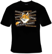 TShirts  Tee Shirts T-Shirt Shirt- Black Shirt, Fox Says ring ding ding ... - £17.62 GBP