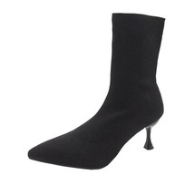 Socks Boots Women Stretch Fabric Elastic Stilettos Heel Sexy Pointed Toe Ankle B - £22.79 GBP