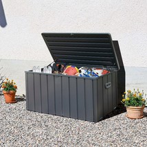 120 Gallon Outdoor Waterproof Deck Box - Lockable Patio Storage Bin, Gray - $3,336.36 MXN