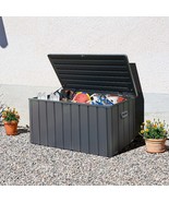 120 Gallon Outdoor Waterproof Deck Box - Lockable Patio Storage Bin, Gray - €154,72 EUR