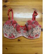 32DDD victoria’s Secret Dream angels push-up without padding bra Red Flo... - $18.80