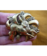 (#B-Bun-3) Little bunny fufu foofoo rabbit love brass clasp pin brooch &amp;... - £15.42 GBP