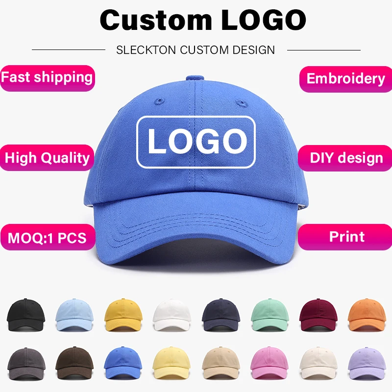 Sleckton Custom Hat Logo Embroidery Baseball Cap For Women And Men Diy Print - £11.07 GBP+