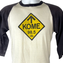 KOME 98.5 Vtg San Jose CA 80s Rock Radio Jersey T-Shirt M/S Fit 36x27 + Button - £76.99 GBP