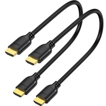 Short Hdmi Cable 1 Foot 2-Pack, 4K 1Ft Hdmi To Hdmi Cable High Speed Hdmi 2.0 Co - £14.38 GBP