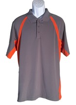 UNDER ARMOUR Men&#39;s Short Sleeve Button Down Polo Shirt Gray Orange Large - $239.70 MXN