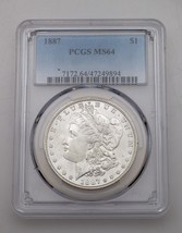 1887 $1 Silver Morgan Dollar Graded by PCGS as MS-64! Beautiful Color! - £194.21 GBP