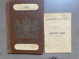 Old Vintage Palestine ID Card And Travel Document Passport From 1937 - $200.00