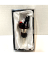 Ganz Black Spike High Heel with Red Rose Wine Bottle Stopper 3.75&quot; New - £8.35 GBP