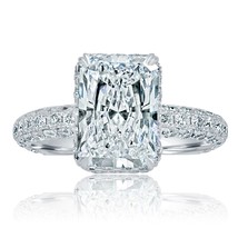 GIA 3.03 Ct D-VS1 Radiant Cut Lab Grown Diamond Engagement Ring 18k White Gold - £5,200.99 GBP