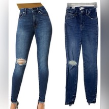 NEW Good American Womens Distressed High Waist Denim Skinny Jeans Size 24 - £77.77 GBP