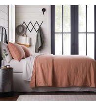 Hearth &amp; Hand with Magnolia KING Box Stitch Solid Quilt Copper Joanna Gaines - £43.27 GBP