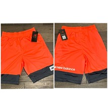 NWT New Balance Orange w/ Gray Running Basketball Gym Shorts Boys Large 14-16 - £13.62 GBP