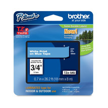 BROTHER INTL (LABELS) TZE545 TZE545 3/4IN WHITE ON BLUE FOR TZE MODELS - £44.10 GBP