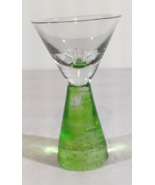 Single Green Base  3&quot; Tall Cordial/Shot Glass Etched S Padre Island Gree... - €4,94 EUR