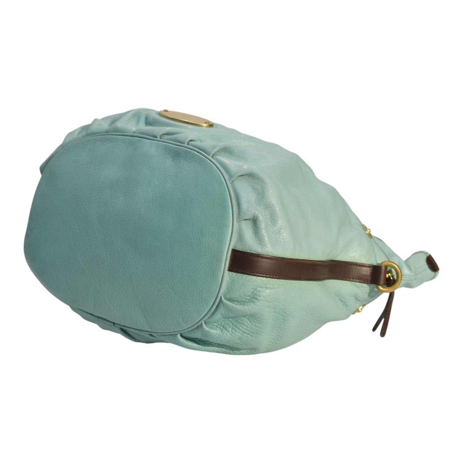 Mulberry Tillie Tote Bag Aqua Blue Leather with Brown Handles & detachable strap Item image 9