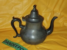 Antique All Pewter Metal Teapot - £94.95 GBP