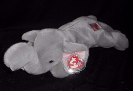 14" Ty 2000 B EAN Ie Buddies Righty The Gray Elephant Stuffed Animal Plush Toy Tag - $17.10