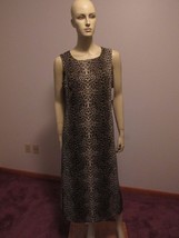 VIRGO Animal Print Shift Dress Sleeveless Brown Beige Black Sz 12 NWT Dress Only - £19.62 GBP