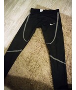 Nike Mens Dri Fit  Running Pants Black Size Large Slim Drawstring  - $37.39