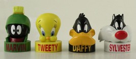 Looney Tunes Cartoon Bubble Gum Candy Heads 4PC Tweety Daffy Marvin Sylv... - $17.85
