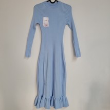 Duo Mei Zu Yuan Knit Dress, Chic Blue Knit Dress - Effortless Elegance f... - £21.46 GBP