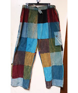 2XL  Lightweight Cotton Stonewash Patchwork Cargo Pants  Blues  #2x7   Unis - £39.17 GBP