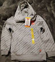 Levi Boy's Graphic Logo Soft Pullover Fleece Hoodie With Front Pocket 5/6 Grey - $375.38 MXN