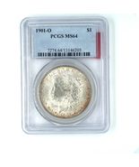 1901-O $1 Silver Morgan Dollar Graded by PCGS as MS-64 - $230.04