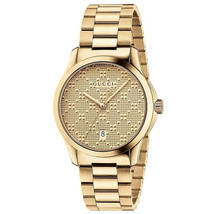 Gucci Unisex YA126461 G-Timeless Gold-Tone Stainless Steel Watch - £522.36 GBP