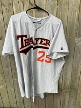 Thayer Academy Baseball Jersey Size XL Gray Boston Braintree Massachusetts  - £47.42 GBP