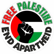 120mm Vinyl Window Sticker Free Palestine End Apartheid laptop car Gaza conflict - £3.73 GBP